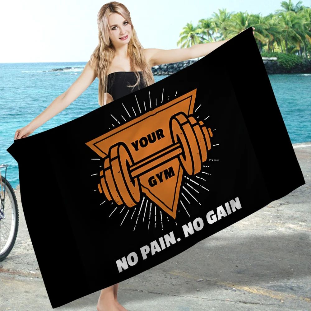 No Pain No Gain GYM Towel Microfiber Beach Towel Absorbent Quick dry Soft Yoga Swimming Resort Mountain Climbing Towel