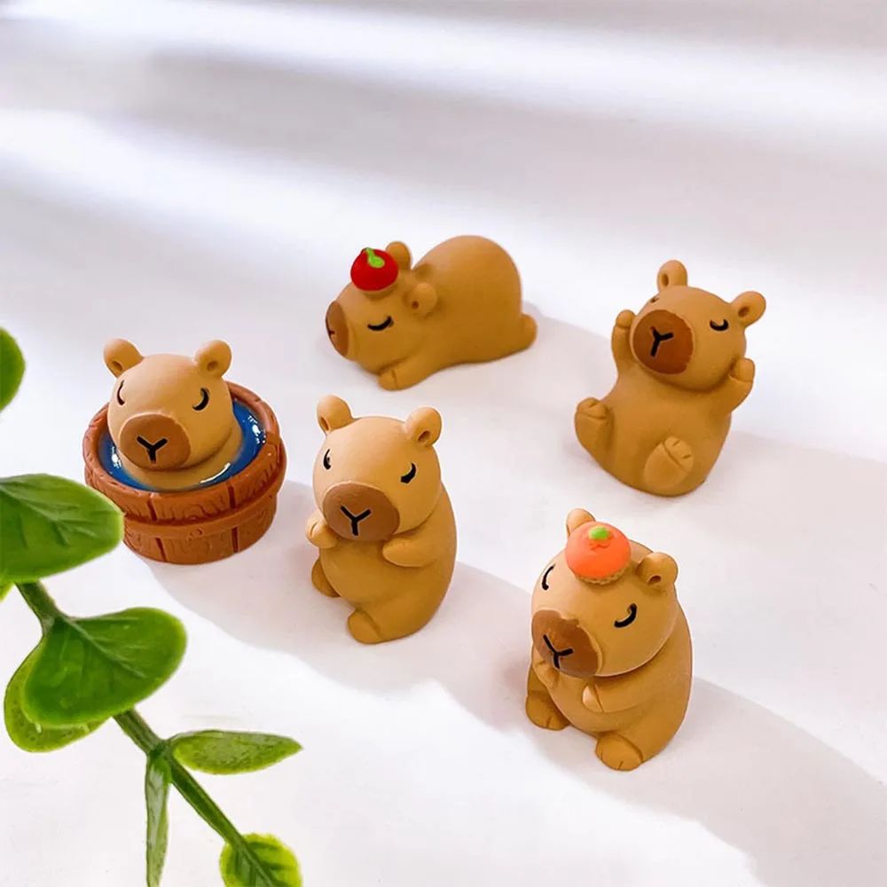 30PCS 3D Capybara Figurines Capybara Party Favors Cute Animal DIY Ornament Supplies for garden Capybara Home Decoration Ornament