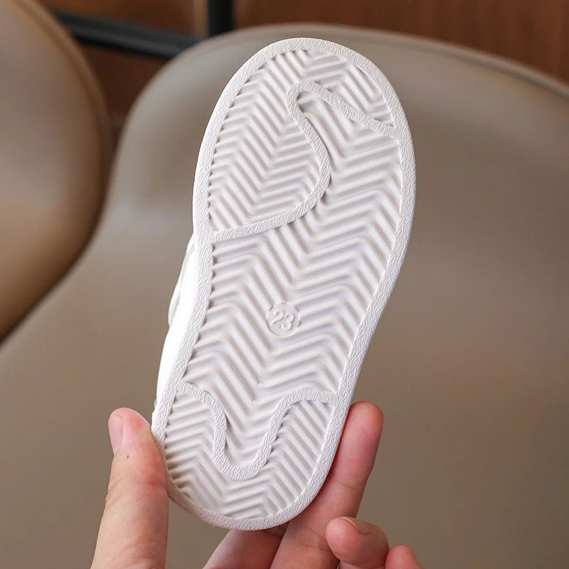 Childrens Baby Sneakers Blue Leather Boys Girls Toddler Shoes Four Seasons Models Pink Versatile Non-slip Small Kid Single Shoes