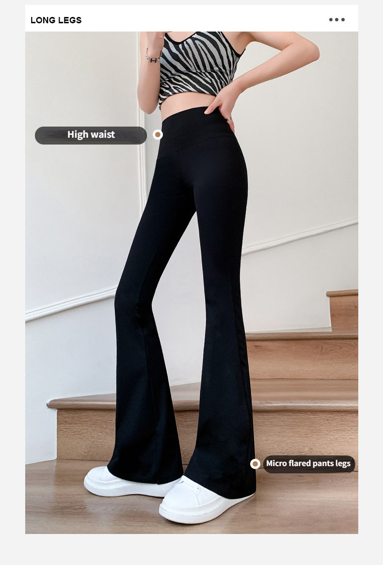 Women Flare Pants Slim High Waist Solid Sexy Shark Flare Pants Fashion Casual St