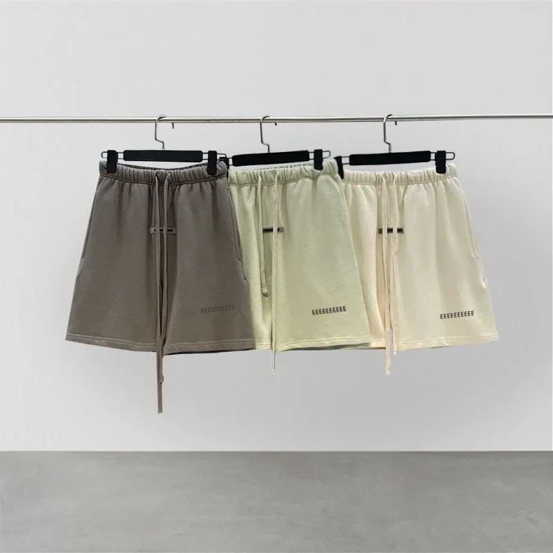 Luxury Men's Casual Shorts Reflective Letter Logo Designer Brand Cotton Shorts