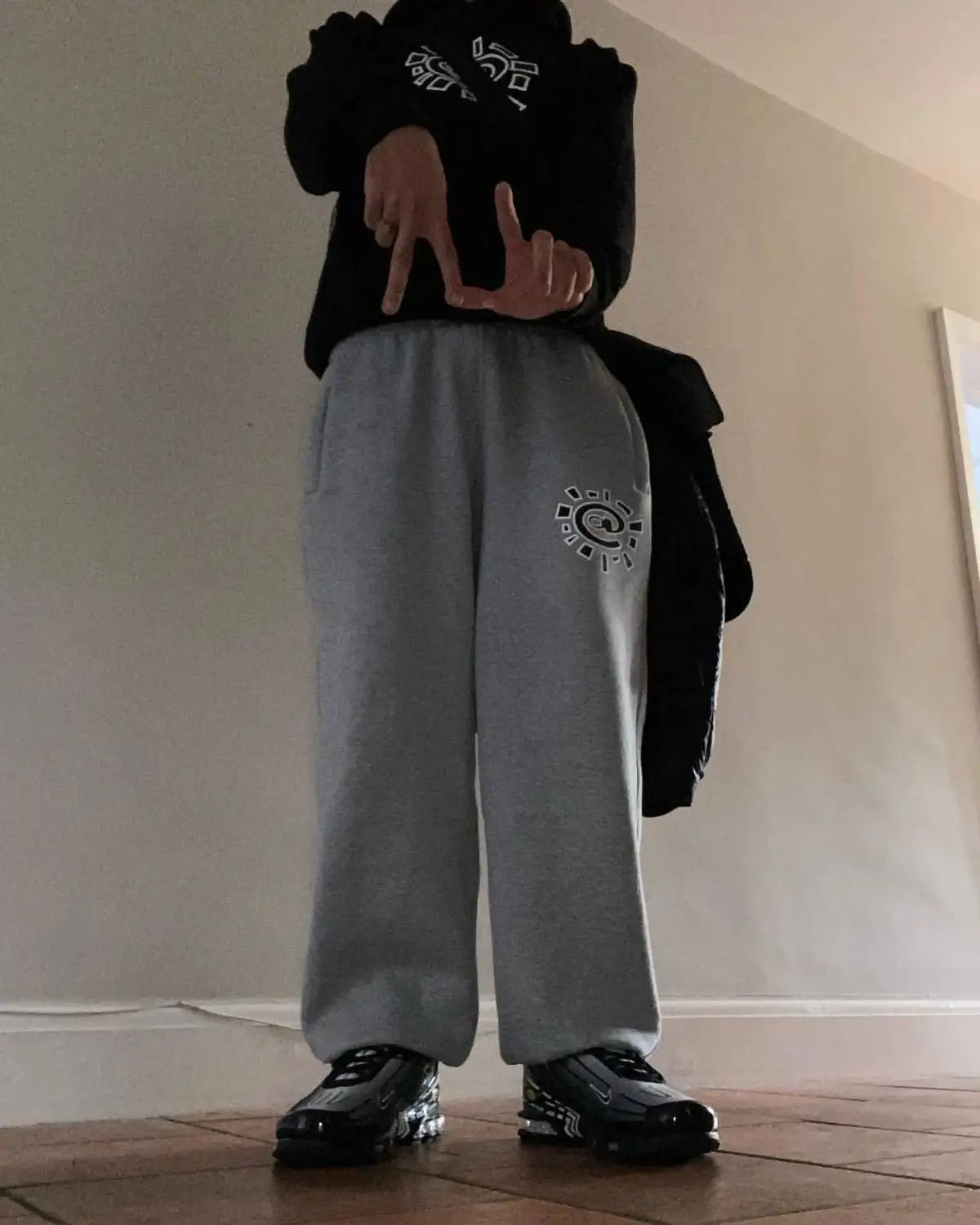 Vintage Graphic Print Streetwear Men Pants Fashion Hip Hop Joggers Men Clothing Casual Loose Buckle Feet Sweatpants Trousers