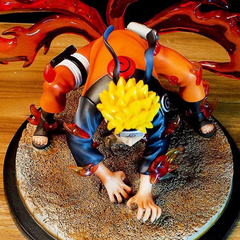 Naruto Quatro Caudas Naruto Uzumaki Modelo de Estátua Decoração de Mesa Coleção GK Modelo Feito à Mão Brinquedo de Figura de Anime Presentes Infantis