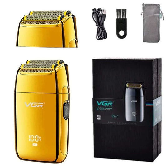 VGR Rechargeable Electric Shaver For Men Beard Hair Electric Razor Facial & Bald Head Shaving Machine With Extra Mesh