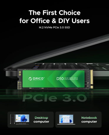 ORICO Internal Solid State Drive M.2 NVMe SSD PCIe3.0 1700 MB/s M Key 2280 256GB for Office Users Students Laptop Desktop