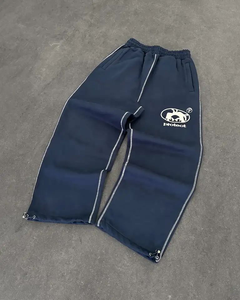 Vintage Graphic Print Streetwear Men Pants Fashion Hip Hop Joggers Men Clothing Casual Loose Buckle Feet Sweatpants Trousers