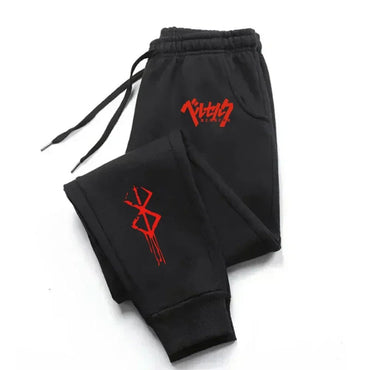 2025 Men Sweatpants Japanese Anime Berserk Print Fleece Joggers for Women Trousers Fitness Workout Running Pants Unisex S-3XL