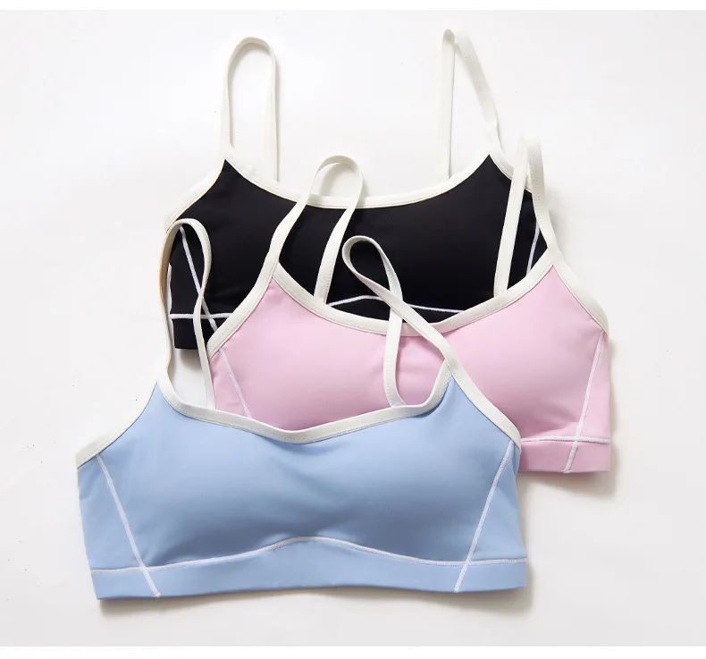 Yoga Sports Bra Color Clashing Shock Absorbing Brassiere Women Full Cup Breathable Gym Tube top Bra Yoga Workout Underwear