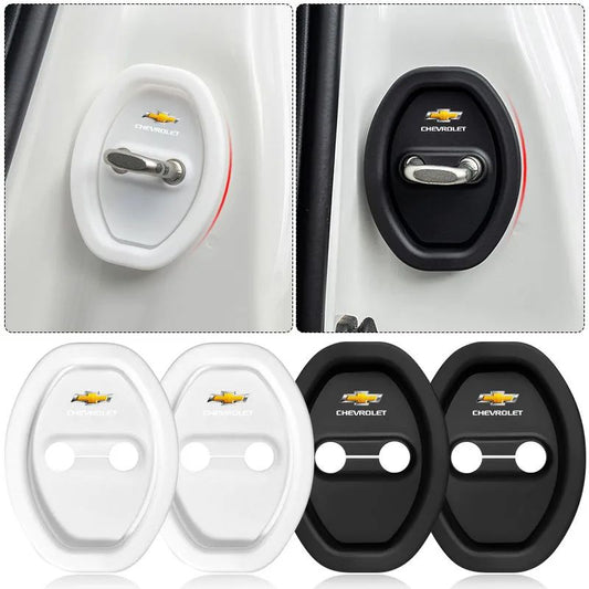 4Pcs Silicone Anti-collision Car Door Lock Protection Cover For Chevrolet Colorado Cruze Captiva Malibu Trax Aveo Camaro