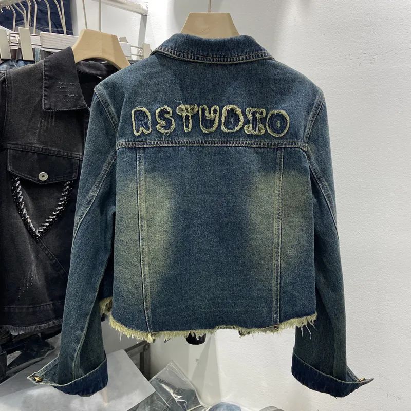 Blue Denim Top Women Autumn Classic Style Short Coat New Korean Fashion Chic Pockets O-Neck Female Ropa De Mujer Loose Jackets