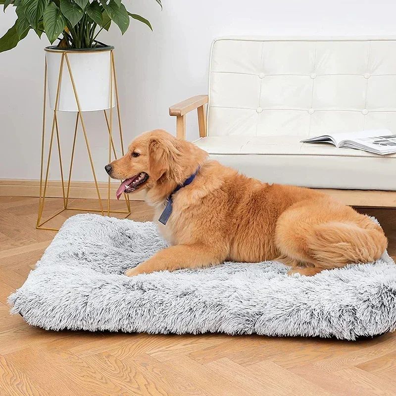 Cama para Cachorro Super Macia de Pelúcia Camas para Gatos para Cães Pequenos Médios Grandes Removível para Limpeza Almofada para Filhotes Cama para Cães Calmante Tapete para Animais de Estimação