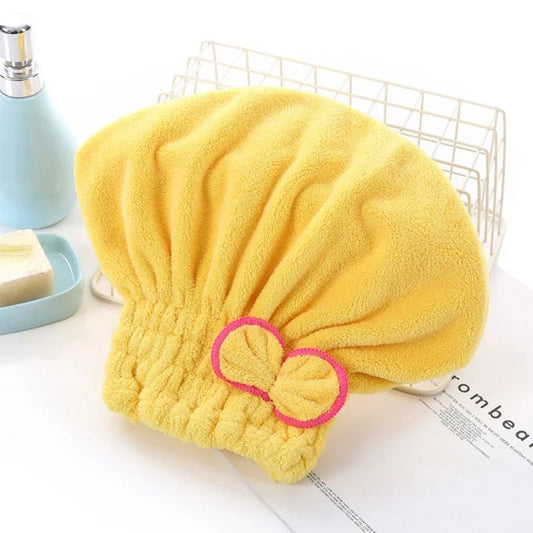 Microfibre Quick Hair Drying Bath Spa Bowknot Wrap Towel Hat Cap For Bath Bathroom Accessories Shower Cap for Women Hair Cap