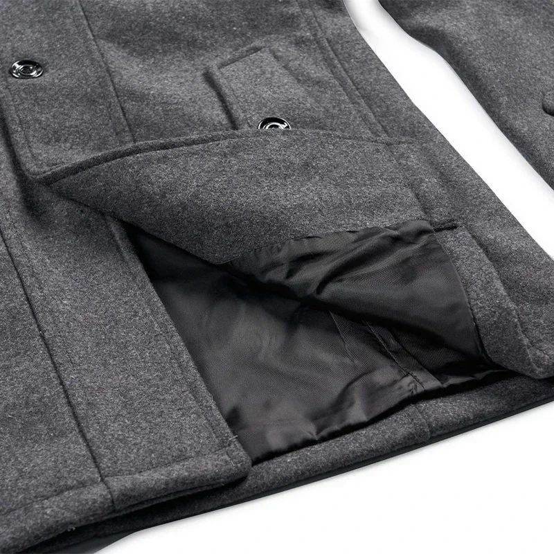 Overcoat 4XL Autumn Winter Mens Wool Trench Coats Fashion Middle Long Jacket Male Double Collar Zipper Coat Windbreak Woolen