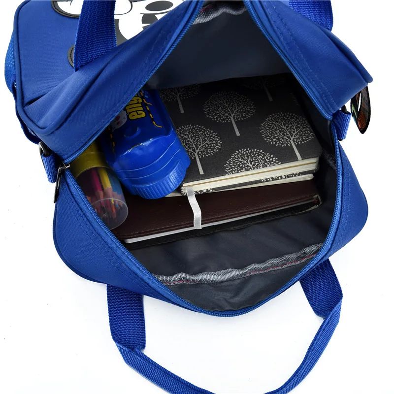 Bolsas de Tutoria Disney para Estudantes Mochila Escolar Multifuncional de Desenho Animado Mickey Bolsa de Mão Necessaire Pasta Escolar Quadrada