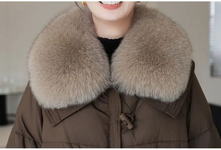 2025 Winter Down cotton Short Padded Jacket Women Parkas Fur Collar Thick Cotton Coats Clothes Black Casual Outerwear Female new