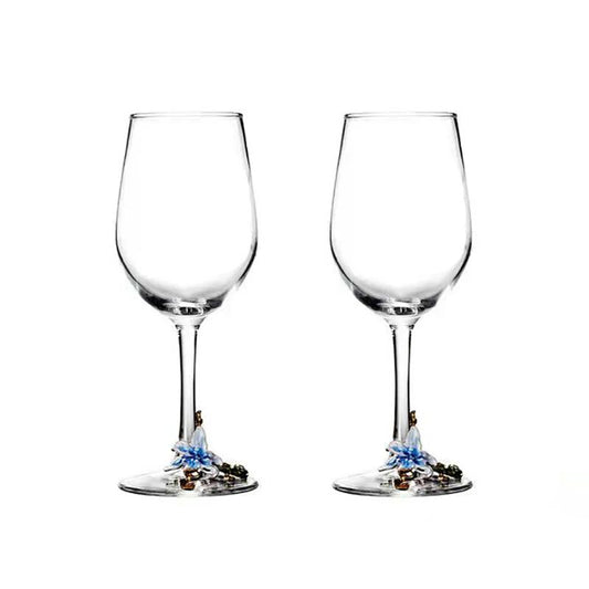 Taças de Cristal Criativas com Esmalte para Champagne Conjunto de Taças de Luxo Taças de Vinho Taça Vintage para Beber