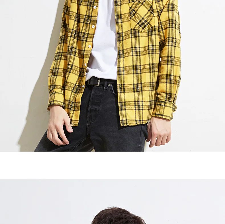 New in shirt fashion korean popular 40%cotton long-sleeve shirts for men slim fit plain shirt streetwear Casual plaid clothes