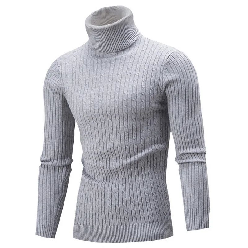 2025 Men's Warm Sweater Long Sleeve Turtleneck Sweater Retro Knitted Pullover Sweaters