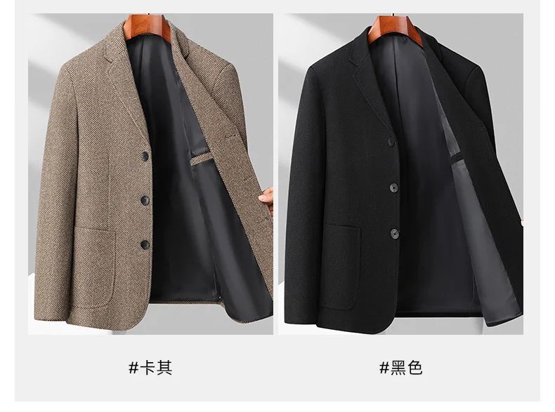 Mens Blazer Fashion Business Handsome Gentleman Korean Version of British Style Leisure Slim Solid Color Wedding Work Blazer