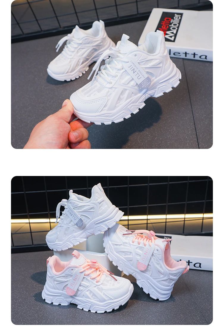 Girls Sneakers 2025 Children Casual Shoes Mesh Platform Designer Tennis Sneaker 6 To 12 Years Kids Sports Shoe for Girl