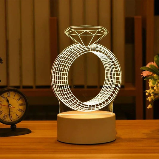 USB Operated 3D Acrylic LED Night Light Festival Birthday Kids Gifts Bedroom Bedside Decor Night Lamp Home Novelty Lighting