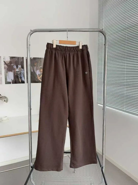 Cotton Loose 2025 Straight Trousers Women Elastic High Waist Black Sports Pants Women Autumn Winter Thicken Sweatpants Women