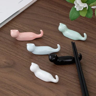 5 peças Kawaii Gato Suporte para Hashi Cerâmica Descanso de Hashi para Casa Restaurante Acessórios de Mesa Suprimentos Apoio de Hashi