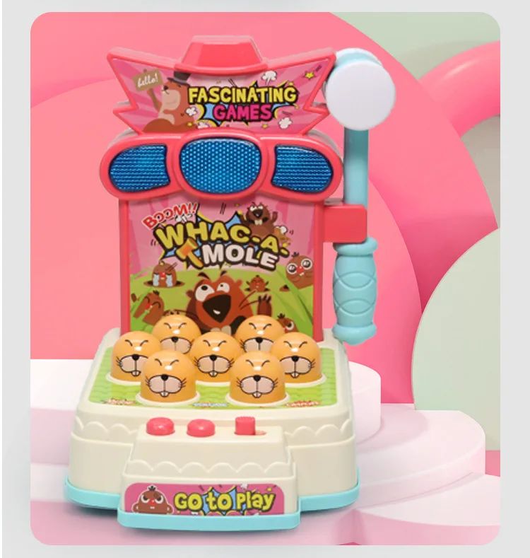 Console de Jogos Iluminador para Bebês de 2024, Brinquedo Elétrico de Bate-toupeira com Música Interativa para Educação Infantil