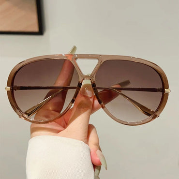 GM LUMIAS Oversized Pilot Sunglasses 2025 New Vintage Double Bridge Sun Glasses Women Trendy Luxury Brand Design Outdoor Shades