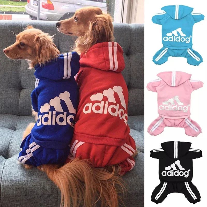 Roupas de inverno para cães pequenos Moletom Adidog para cães Macacão de lã para cães de raças pequenas Moletom esportivo para filhotes Macacão de 4 patas para cães