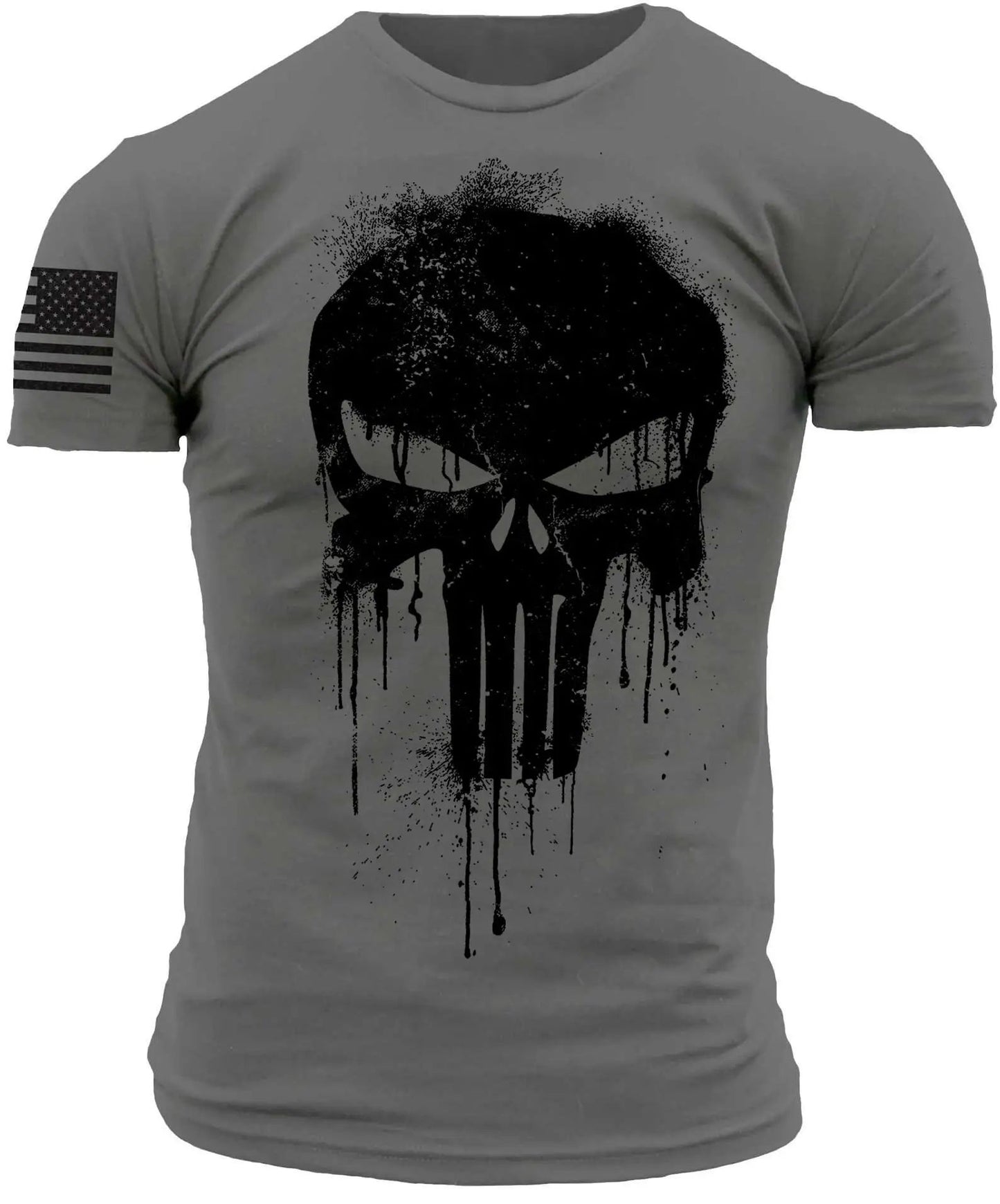Summer Men's 3D Printed Military Patriotic Skeleton Drop T-shirt Fashion Oversized Crew Neck Sportswear Men's T-shirt