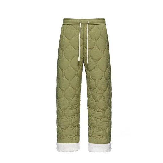 Winter Snow Pants Men's Fashion Brand Thick Windproof Warm Lamb Velvet Pants Women's Casual Cold-proof Down Cotton Padded Pants