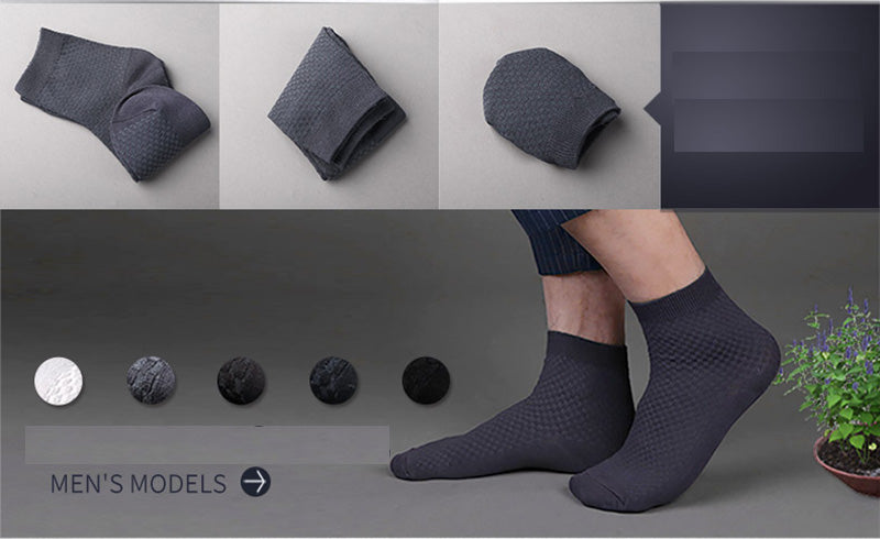 10 Pair Men's Bamboo Fiber Socks Harajuku Retro Breathable Business Man Socks Black Long Sock Deodorant Gift Set Size 39-46