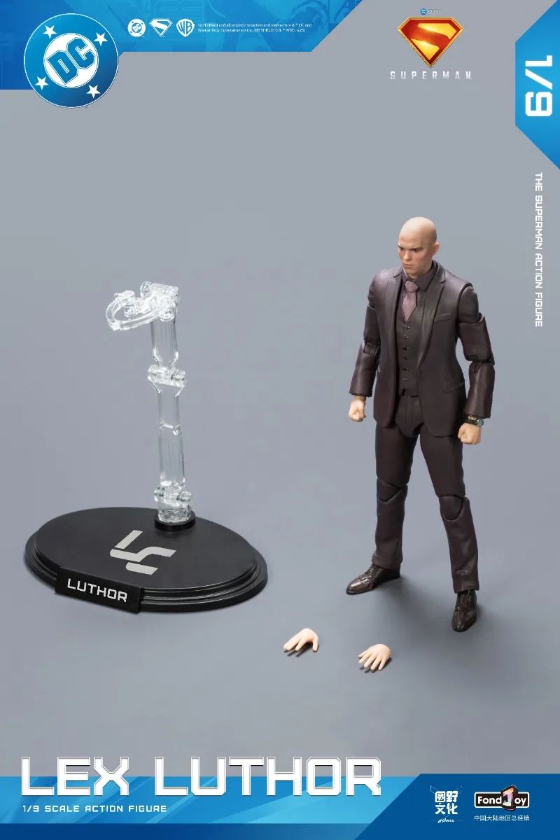 Fondjoy Novo Superman Lex Luthor 1/9 Boneco de Ação Versão Filme DC Novo Boneco Superman de Gunn Enfeites para Brinquedos e Presentes para Meninos