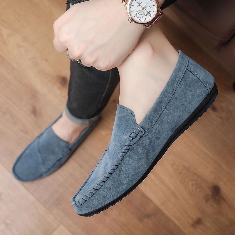 Fashion Suede Men Casual Shoes Male Lazy Shoes Breathable Comfort Slip-on Mens Driving Shoes Luxury Brand Loafers Moccasins