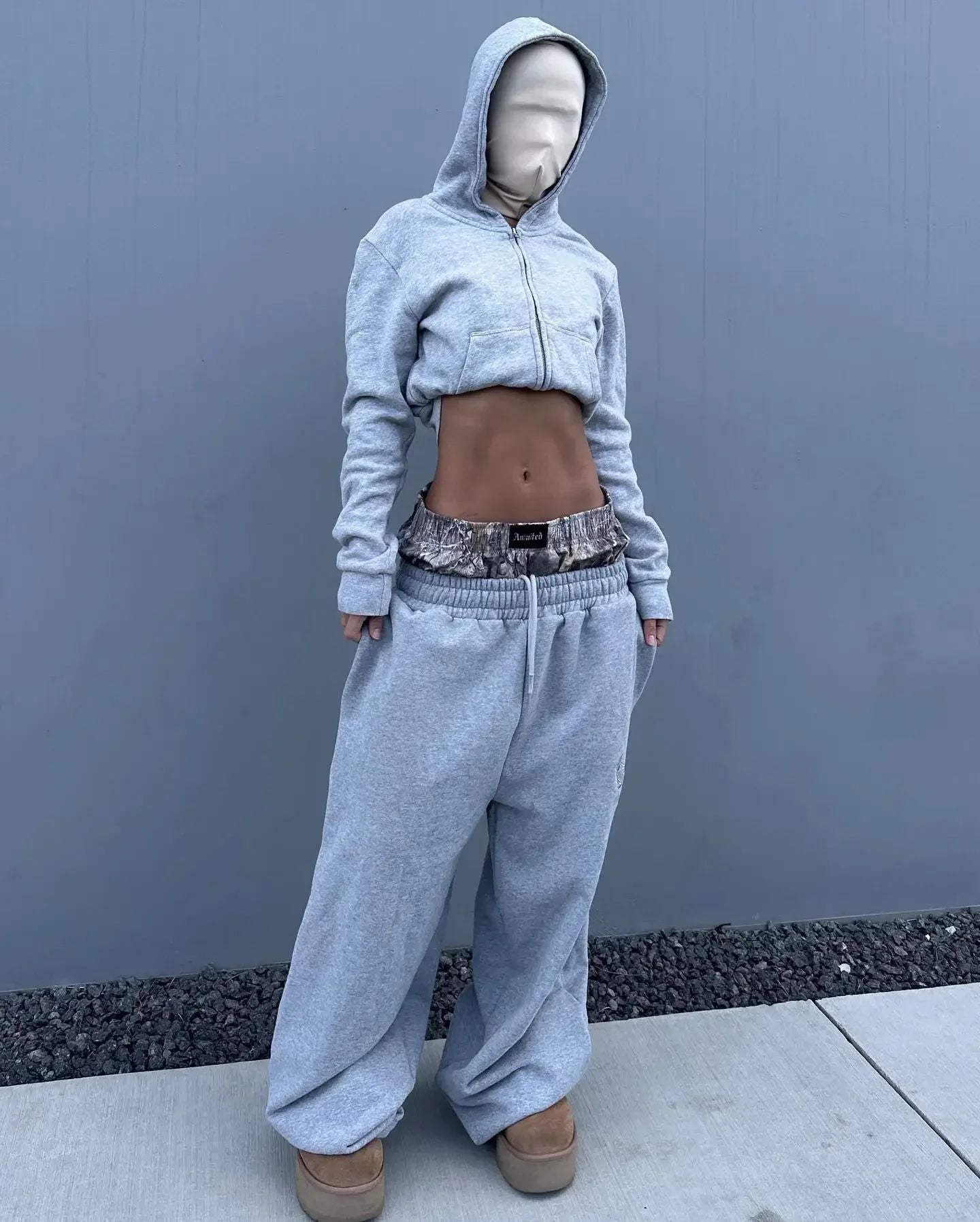 Y2K pants vintage Harajuku double Embroidered waist Sweatpants Men Wome Hip Hop Casual High waisted Wide Leg Pants Streetwear