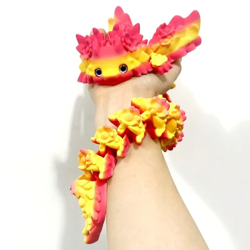 3D Print Toy Salamander Dragon Desktop Ornament 3D Print Animals Home Office Crafts Print Character Action Figure Christmas Gift