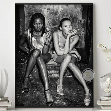 Vintage Sexy Supermodel Kate Moss Poster Smoking Canvas Painting Print Wall Art Feminist Fashion Wall Art Picture Room Decor