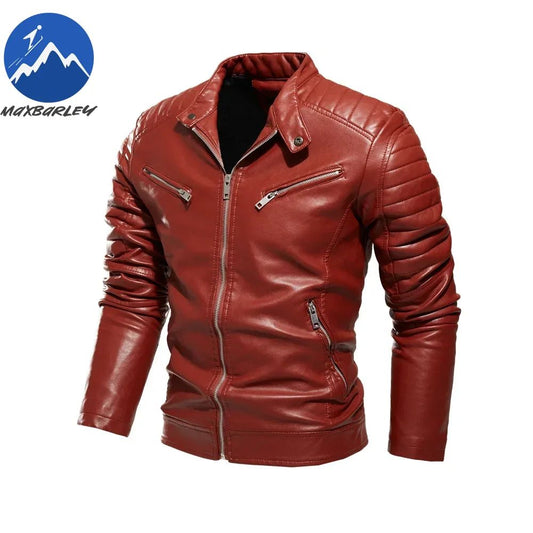 Men Yellow PU Leather Jacket Patchwork Biker Jackets Casual Zipper Coat Male Motorcycle Jacket Slim Fit Fur Lined Outwear Coat