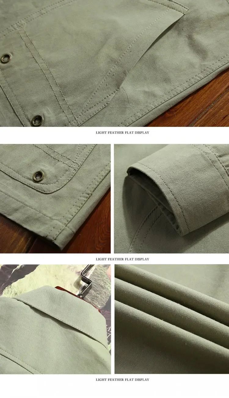 Spring Thin Shirt 2024 New Middle-aged Men's Retro Solid Color Hiking Fishing Top Simple Fashion Men's Long Sleeve Cargo Coat