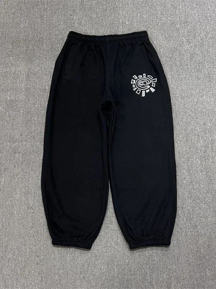 Vintage Graphic Print Streetwear Men Pants Fashion Hip Hop Joggers Men Clothing Casual Loose Buckle Feet Sweatpants Trousers