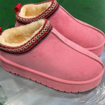 Designer New Women Chelsea Ankle Snow Boots Winter Woman Fur Short Plush Warm Cotton Slippers Female Platform Cotton Boots