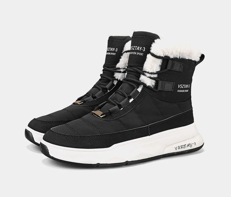 Men's Winter Plus Velvet Warm High-top Down Bread Shoes Waterproof and Non-slip Cotton Shoes Men's Big Boots==bottes Pour Hommes