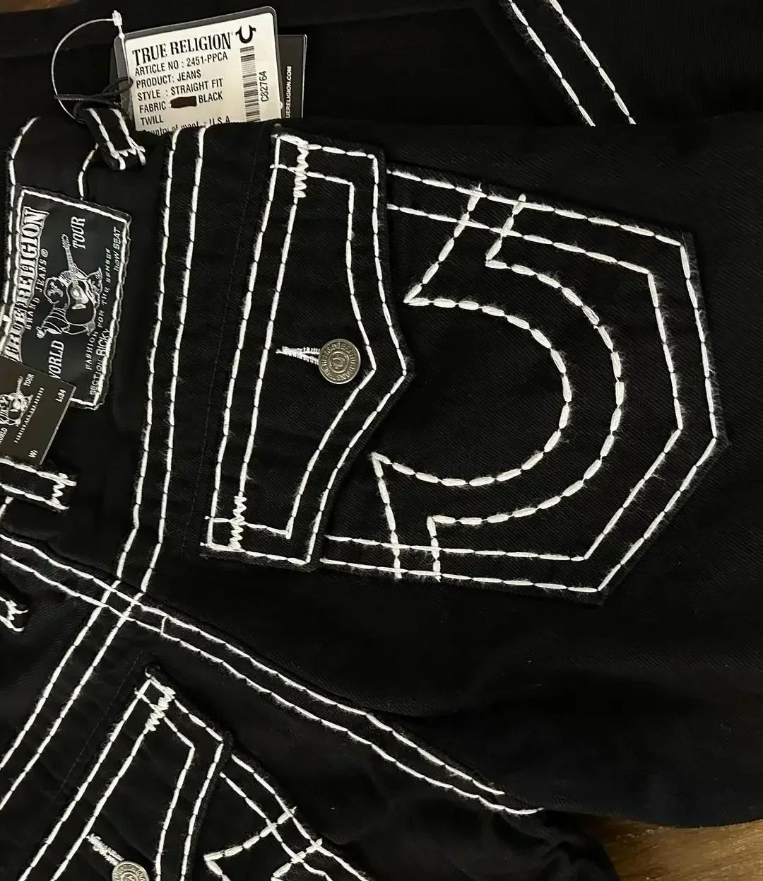 Trend Buddha Baggy Pants Hip Hop Streetwear Black Jeans Fashion Embroidered Y2k Gothic Straight Leg Wide Leg Jean Men Clothing