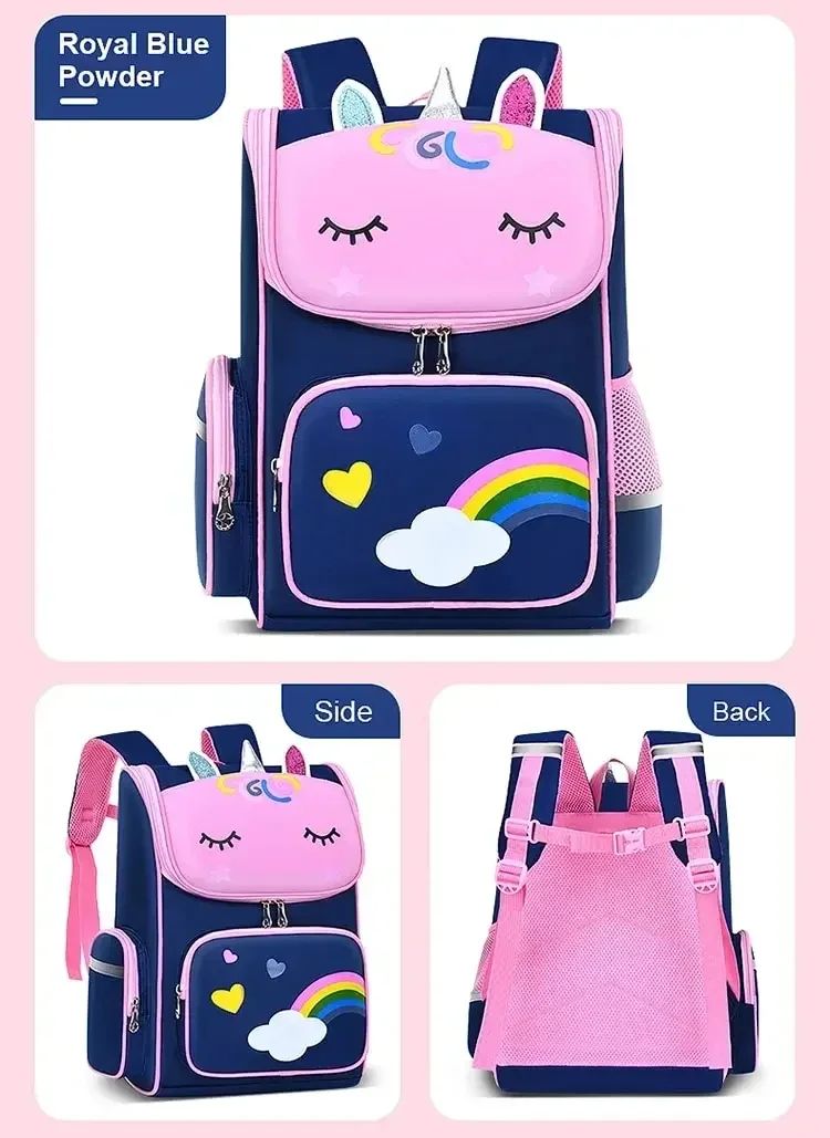 Children's Elementary School Students Schoolbag Girls 1,2,3,4,5,6 Grades 6-12 Years Old Shoulders Backpack Cute Waterproof Light