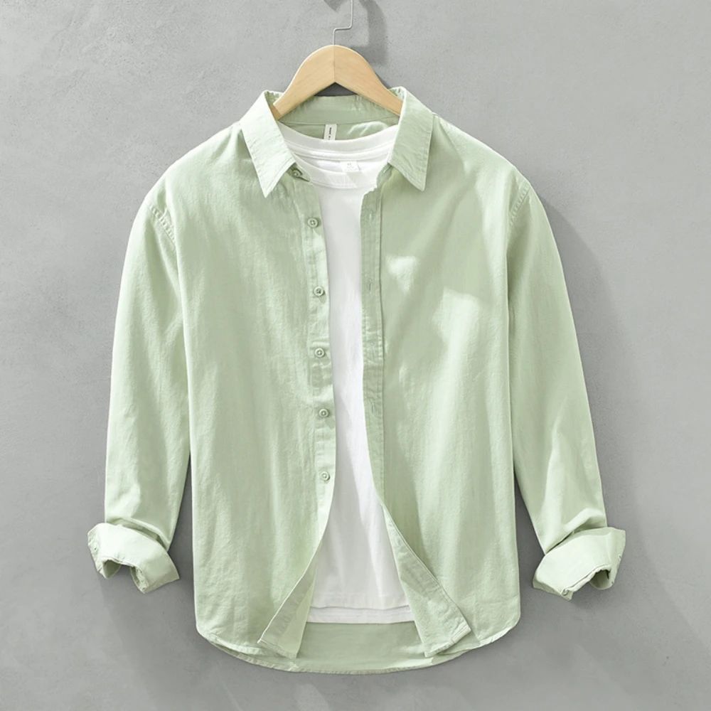 Mens long sleeve regular shirt Multi-color cotton plain shirt for Young men work tops Autumn men's clothing loose casual shirts