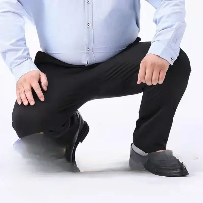 Men Summer Suit Pants Casual Pants Business Fashion Classic Solid Color Stretch Straigh Thin Cotton Trousers Plus Size A177