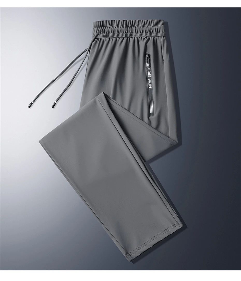 Summer Cool Pants Men 8XL Plus Szie Sweatpants Fashion Casual Stretch Pants Male Big Size 7XL 8XL Summer Trousers Black Grey