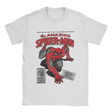 Spider-man Spiderman Movie Retro Comic Men T Shirts Creative Tees Round Neck T-Shirt 100% Cotton Birthday Present Tops