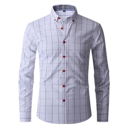 Brand New Men Shirt Male Dress Shirts Plaids Men's Casual Long Sleeve Business Formal Plaid Men's Shirt Camisa Social
